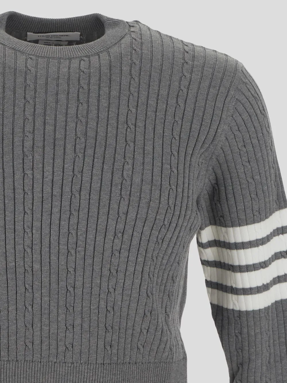 4-Bar Stripe Detailed Crewneck Jumper