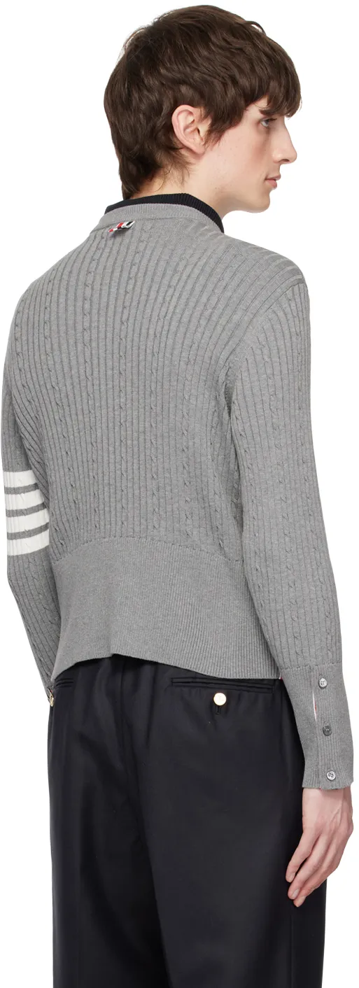 4-Bar Stripe Detailed Crewneck Jumper