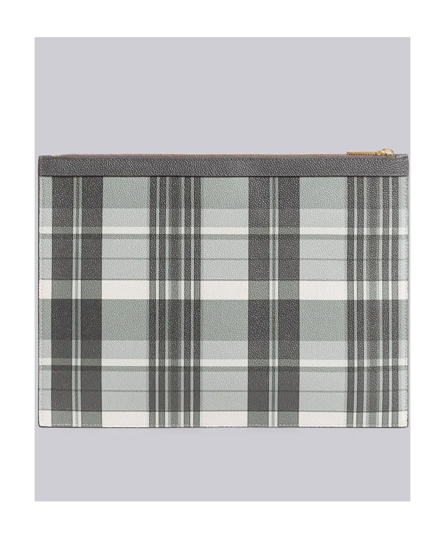 Checkered Zipped Clutch Bag
