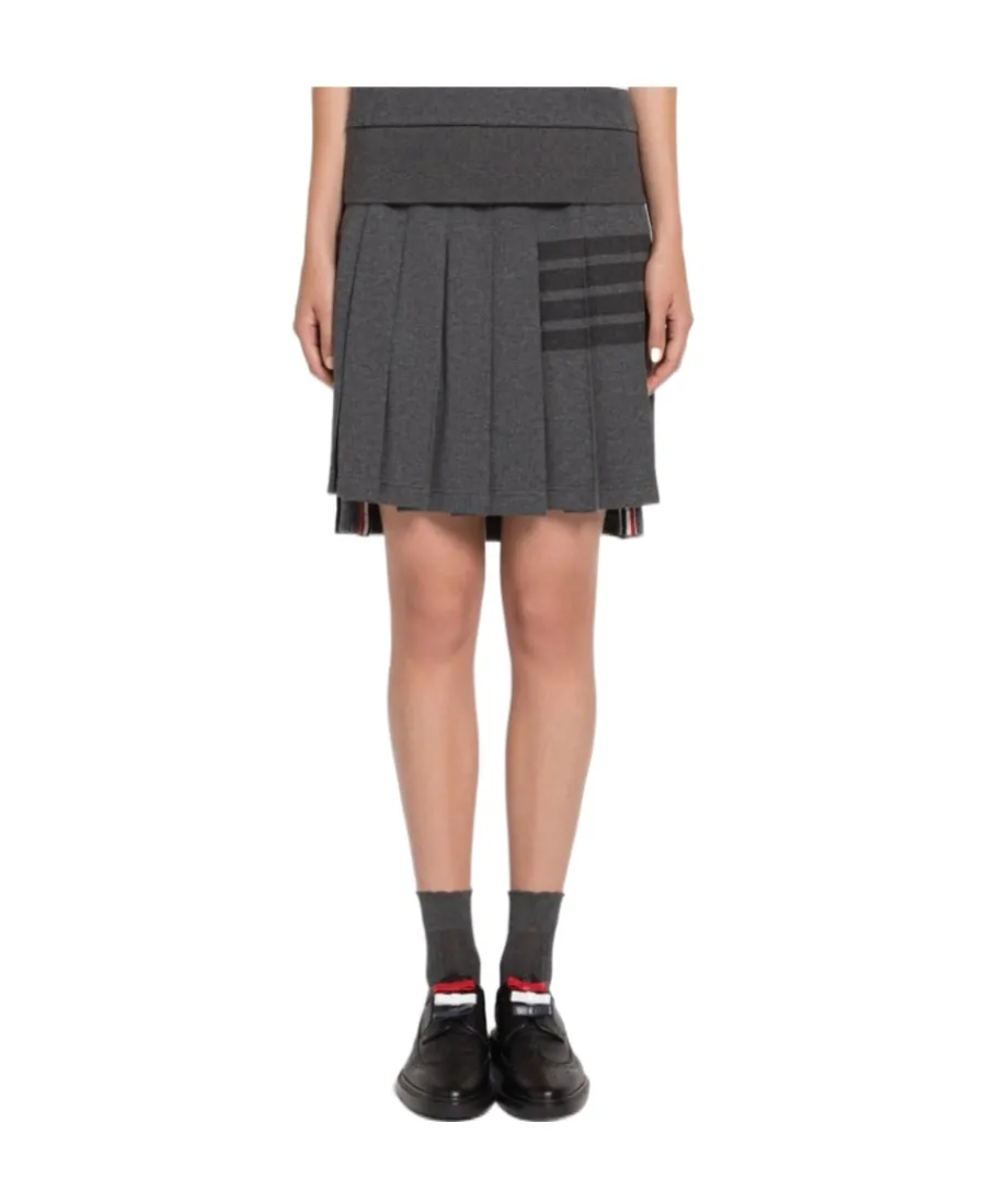4-Bar Pleated Mini Skirt