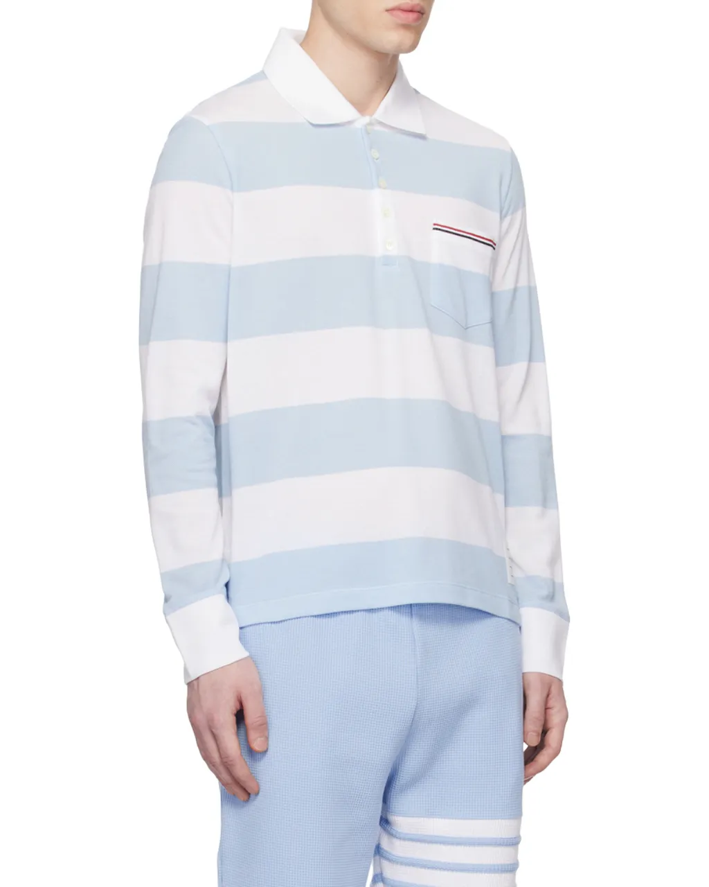 Striped Long-Sleeved Polo Shirt