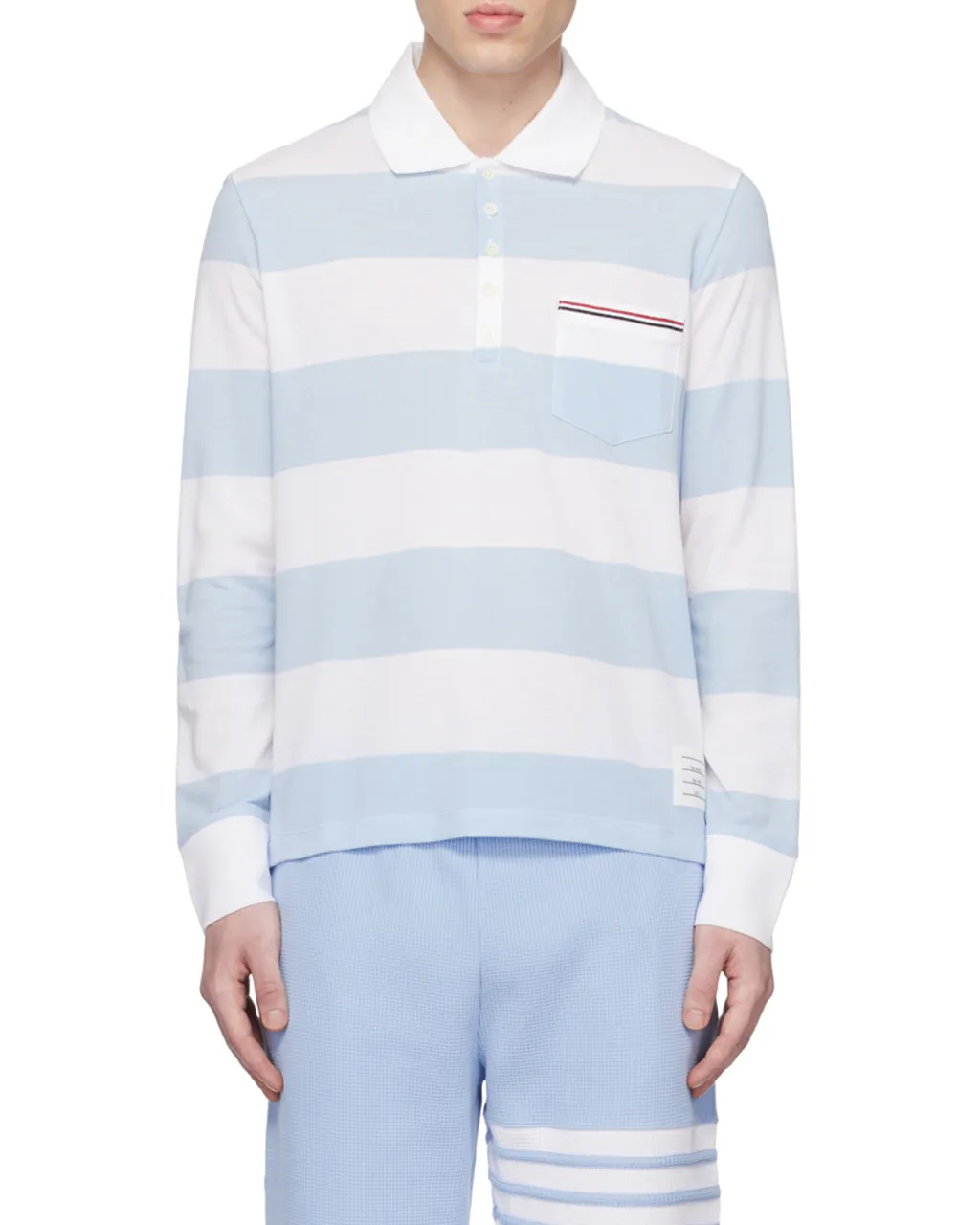 Striped Long-Sleeved Polo Shirt