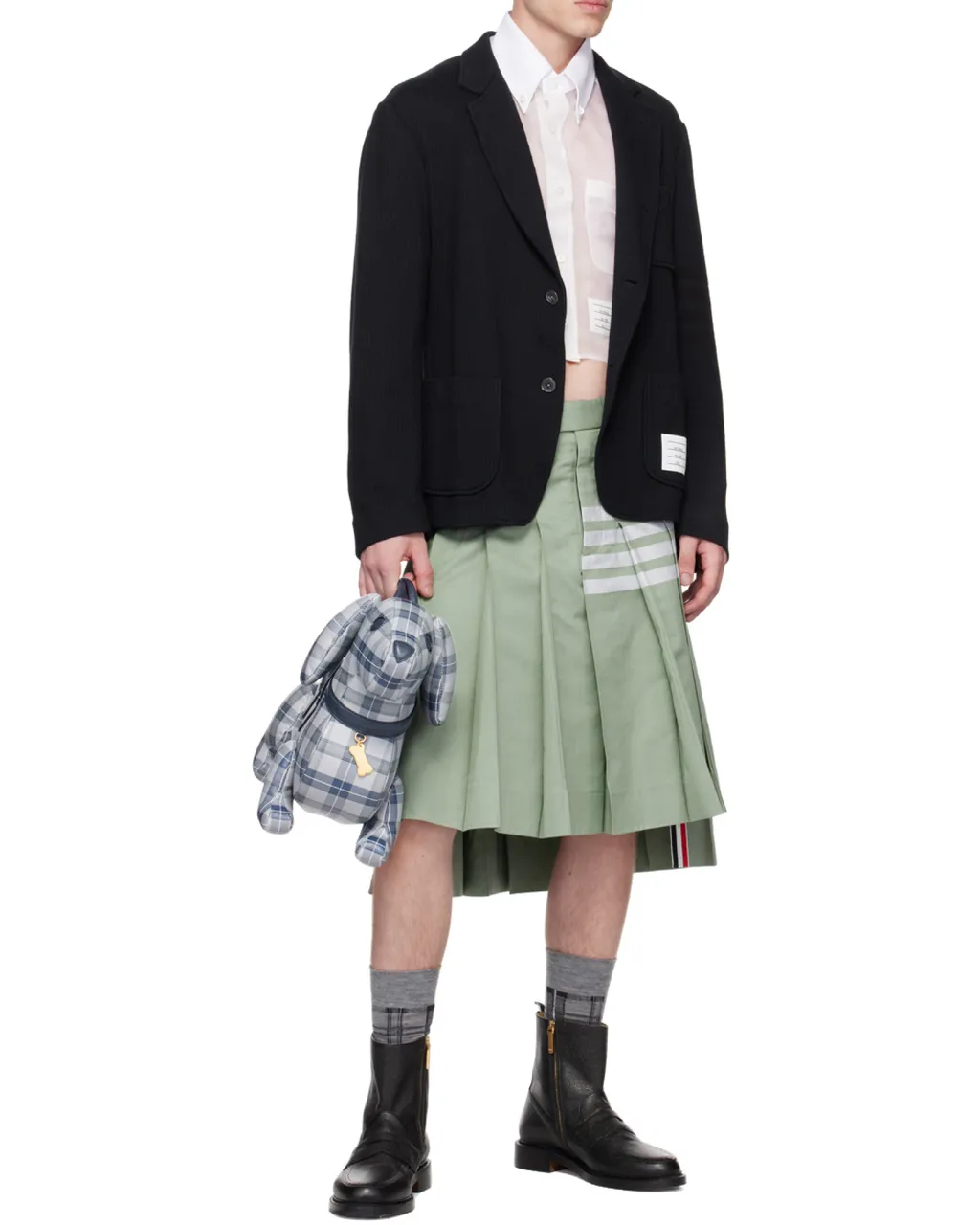 4-Bar Striped Single-Breasted Blazer