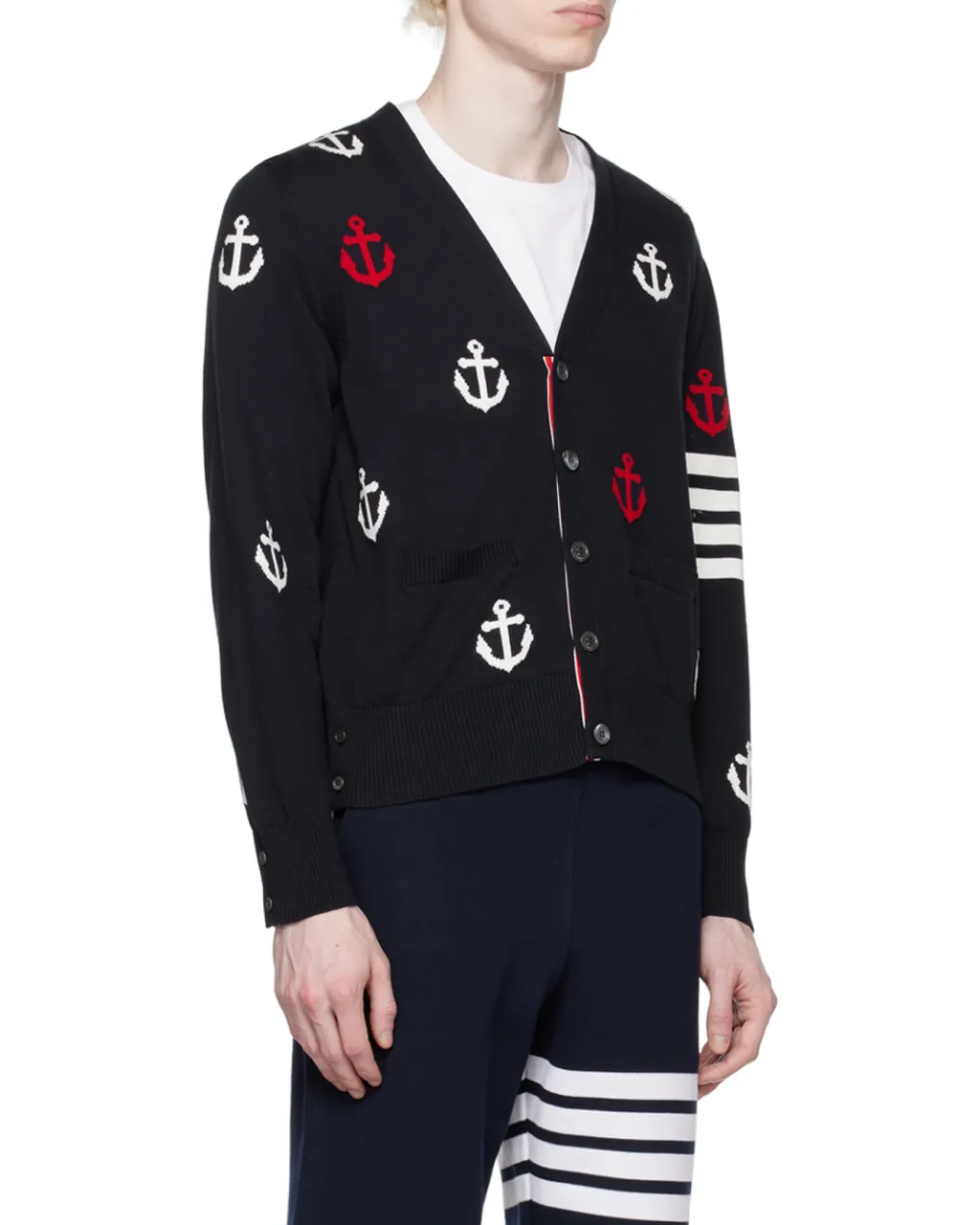 4-Bar Anchor Intarsia Cardigan