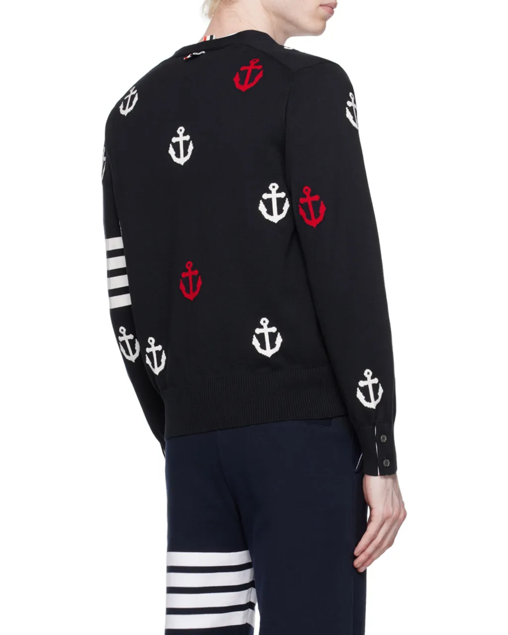 4-Bar Anchor Intarsia Cardigan