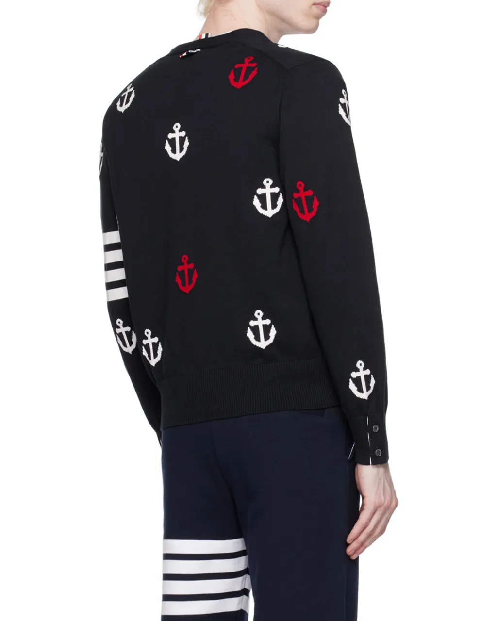 4-Bar Anchor Intarsia Cardigan