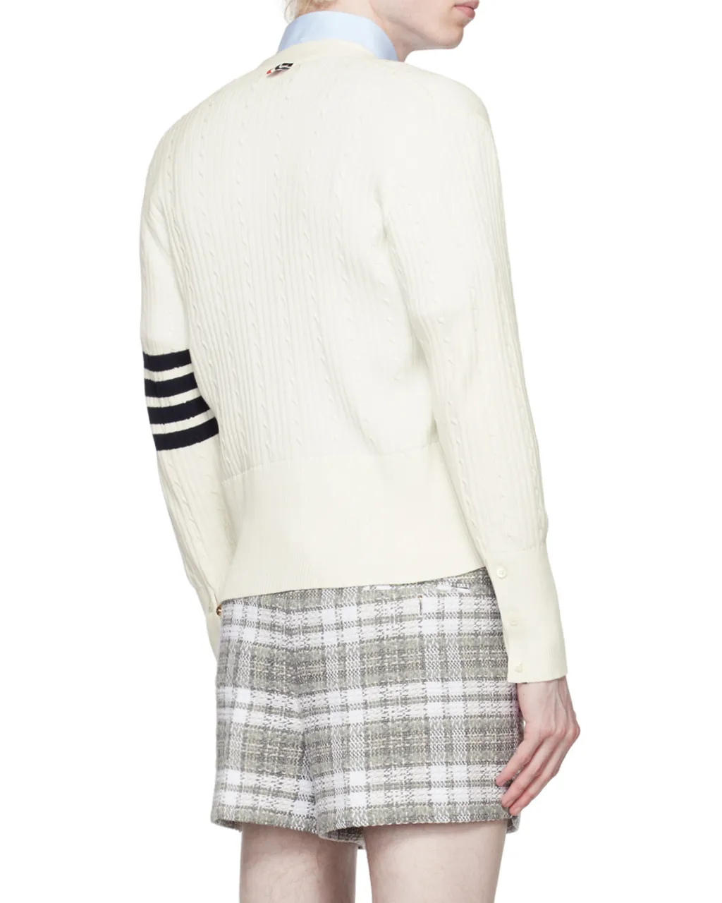 4-Bar Stripe Cable Knit Cardigan