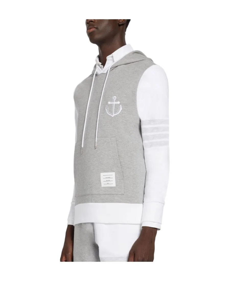 Anchor Embroidered Drawstring Hoodie