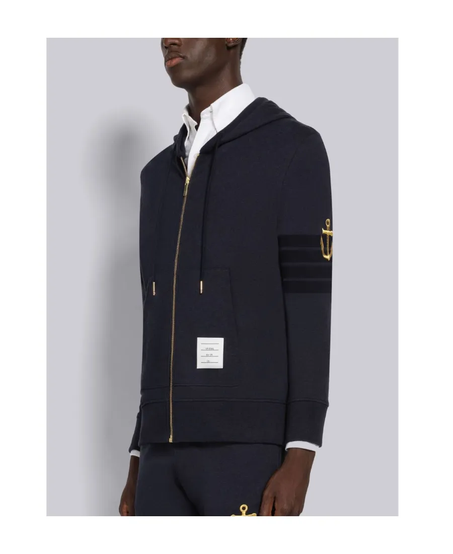 Anchor Embroidered Zip-Up Jacket