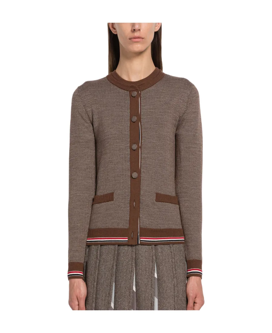 Crew Neck Wool Cardigan