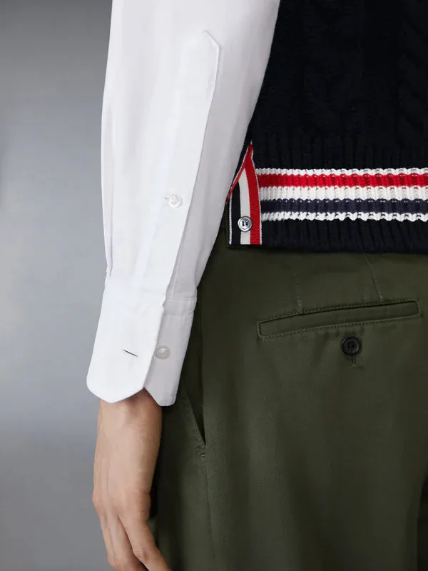 Cable-Knit V-Neck Vest