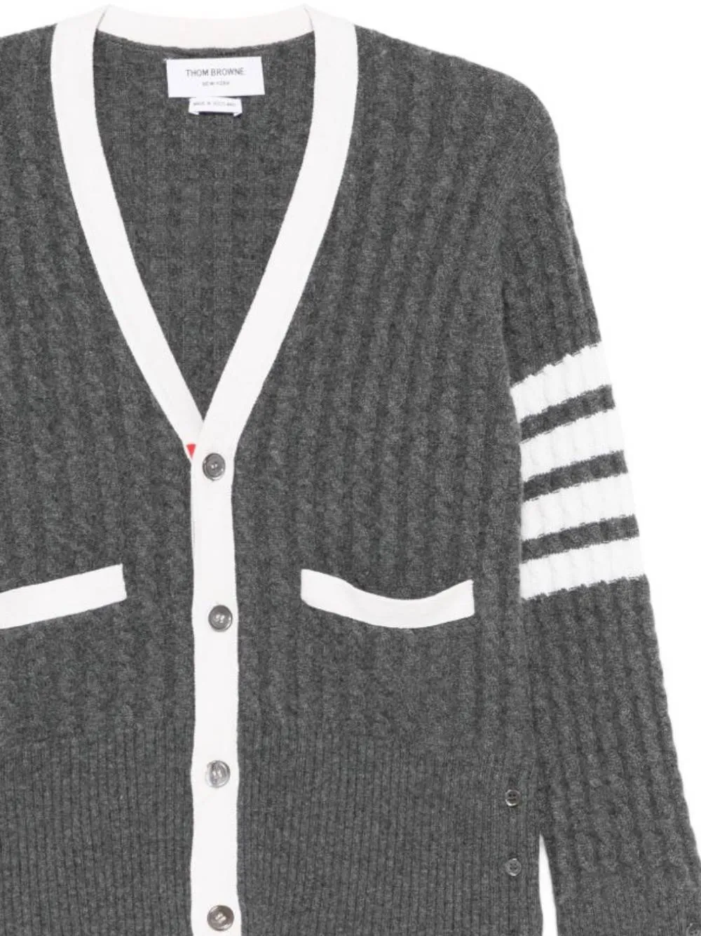 4 Bar Stripe Cable Stitch Cardigan