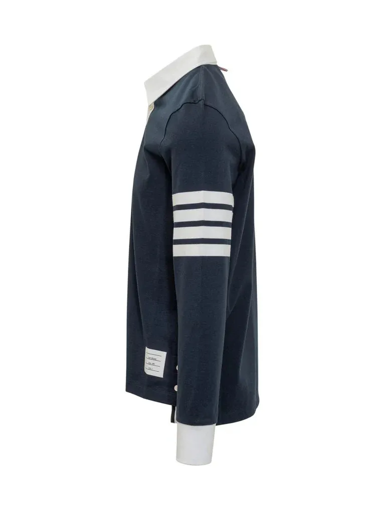 Long-Sleeved Knitted Polo Shirt
