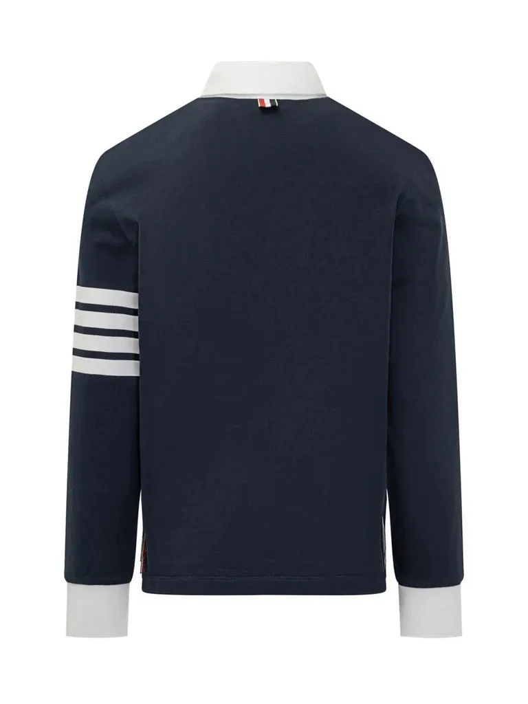 Long-Sleeved Knitted Polo Shirt