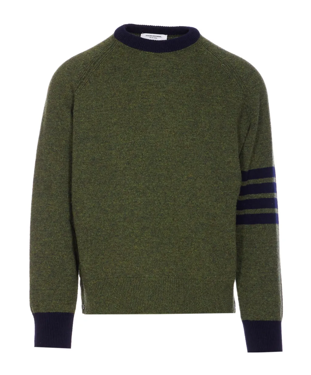 4 Bar Stripe Shetland Wool Sweater
