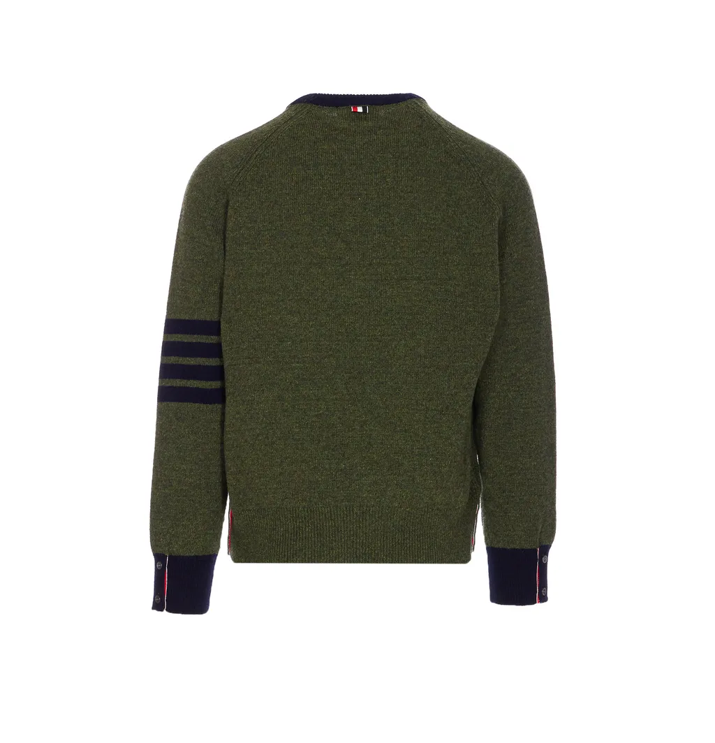 4 Bar Stripe Shetland Wool Sweater