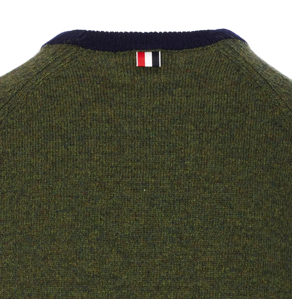 4 Bar Stripe Shetland Wool Sweater