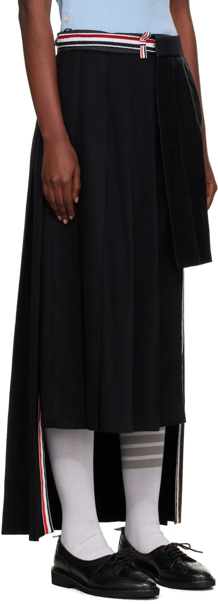 Pleated Panelled Maxi Skirt