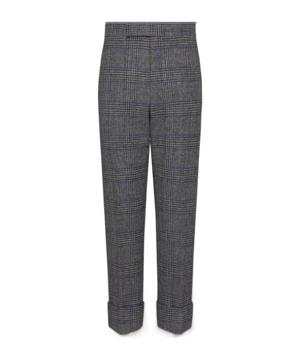 Prince Of Wales-Pattern Tweed Trousers