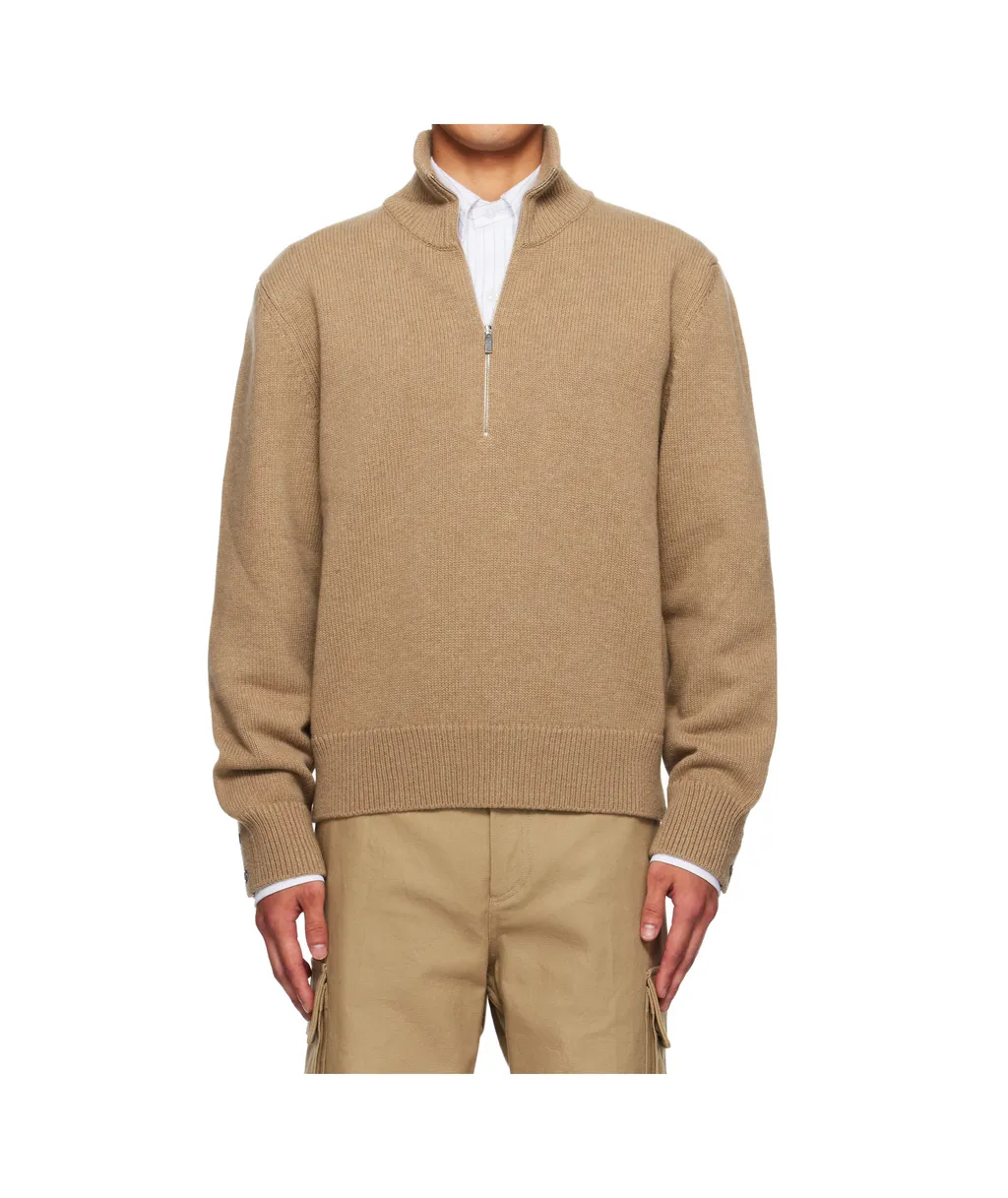 Geese Intarsia Mock Neck Pullover