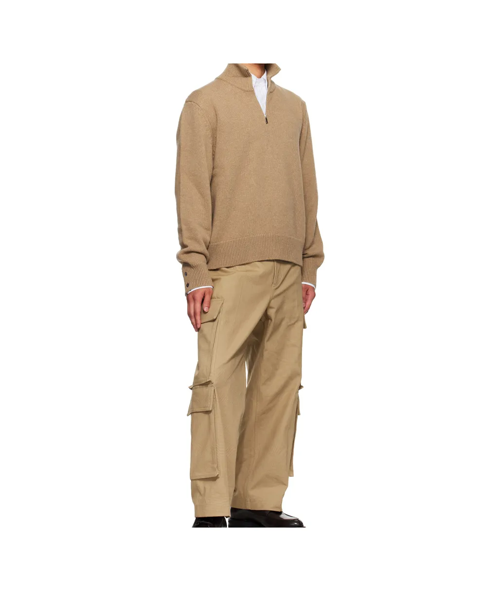 Geese Intarsia Mock Neck Pullover