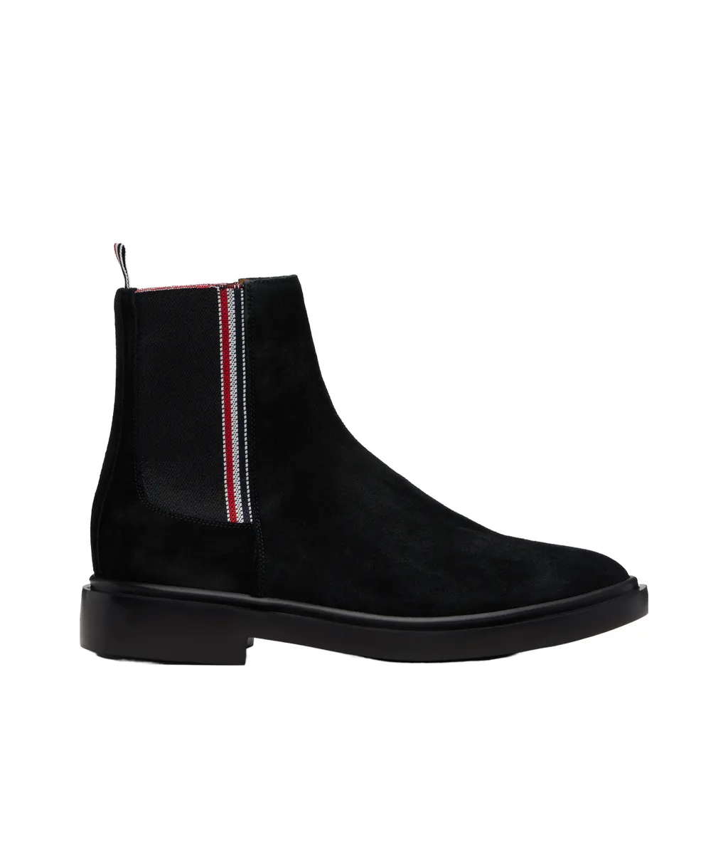 Elastic-Panel Suede Boots