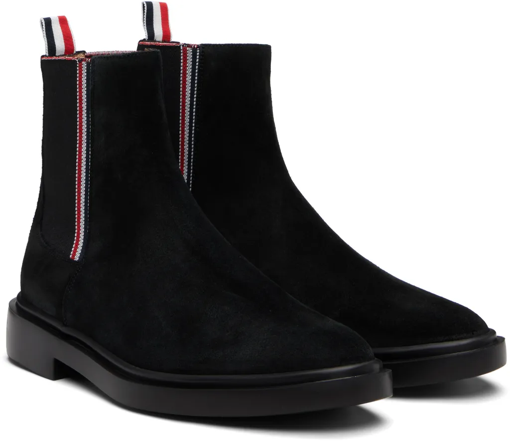 Elastic-Panel Suede Boots