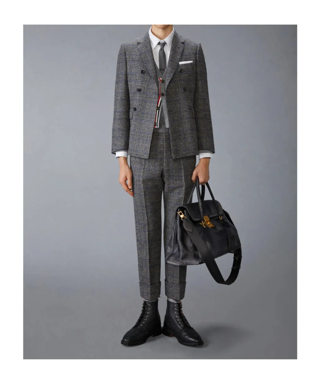 Prince Of Wales-Check Double-Breasted Blazer