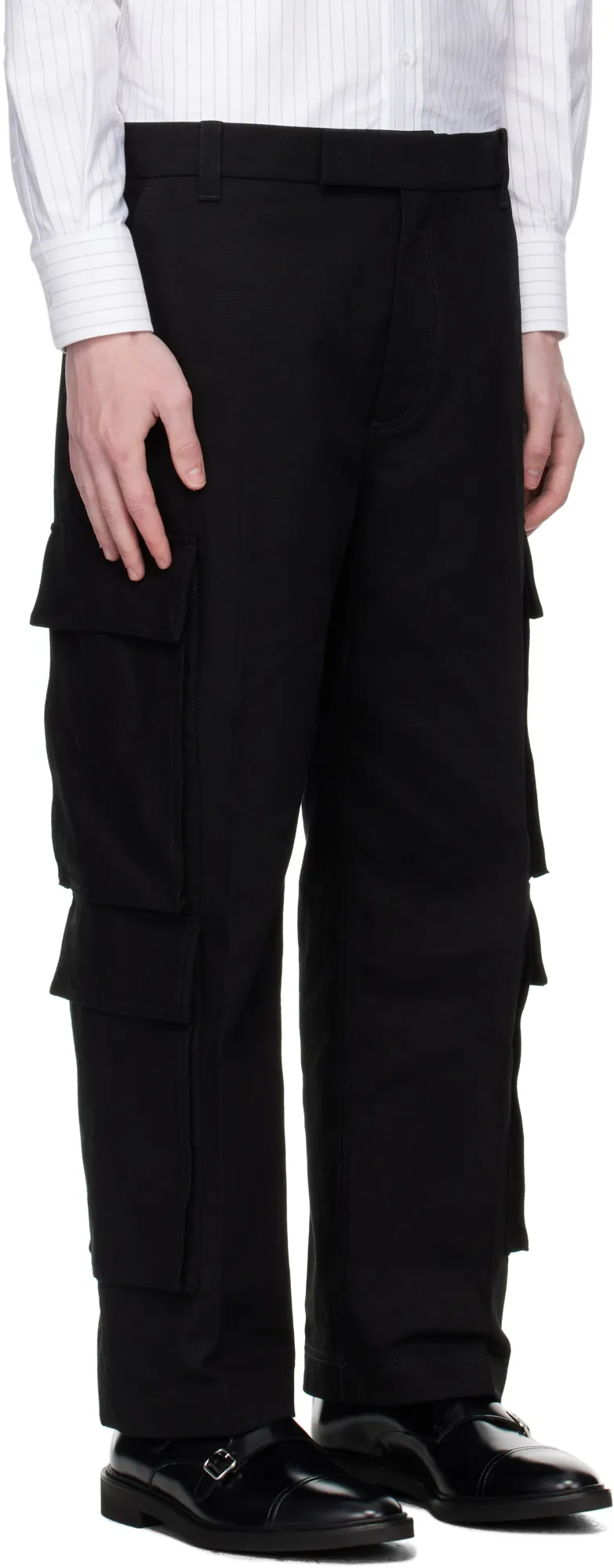 Zip-Detail Straight-Leg Cargo Trousers