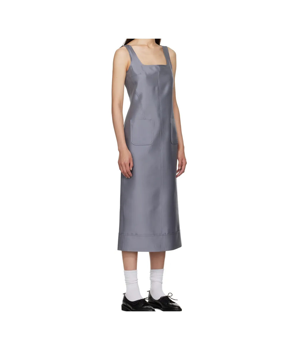 Square-Neck Patch-Pocket Dress