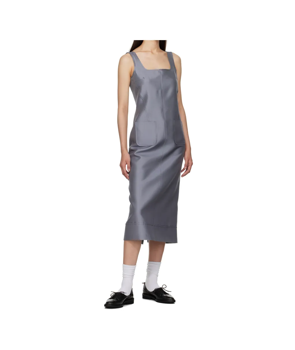 Square-Neck Patch-Pocket Dress