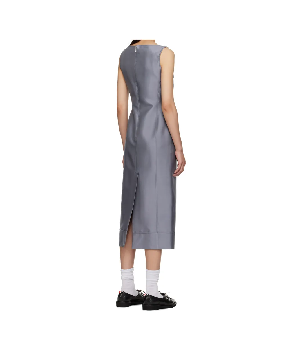 Square-Neck Patch-Pocket Dress