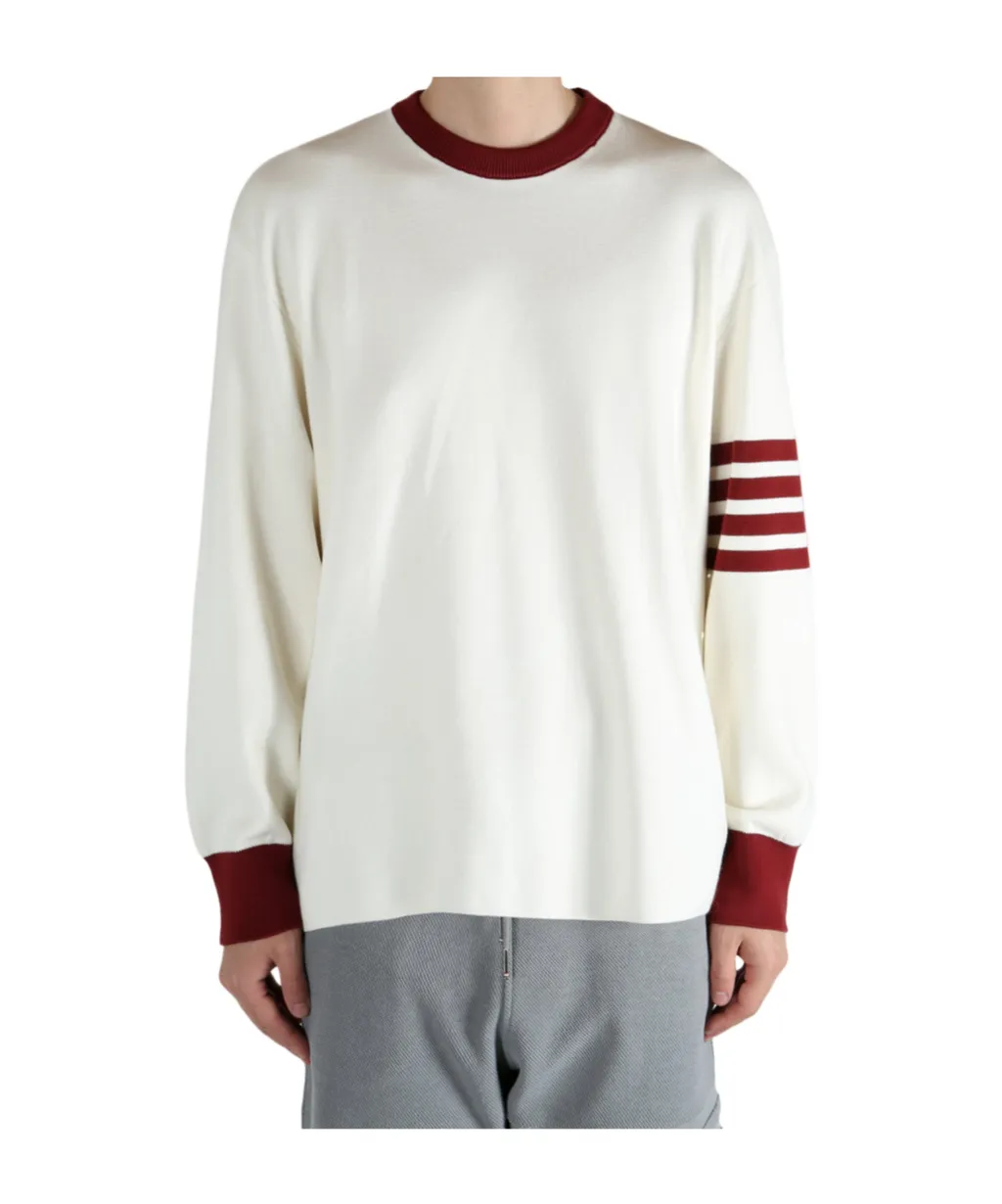 Four-Stripe Crew-Neck Sweater