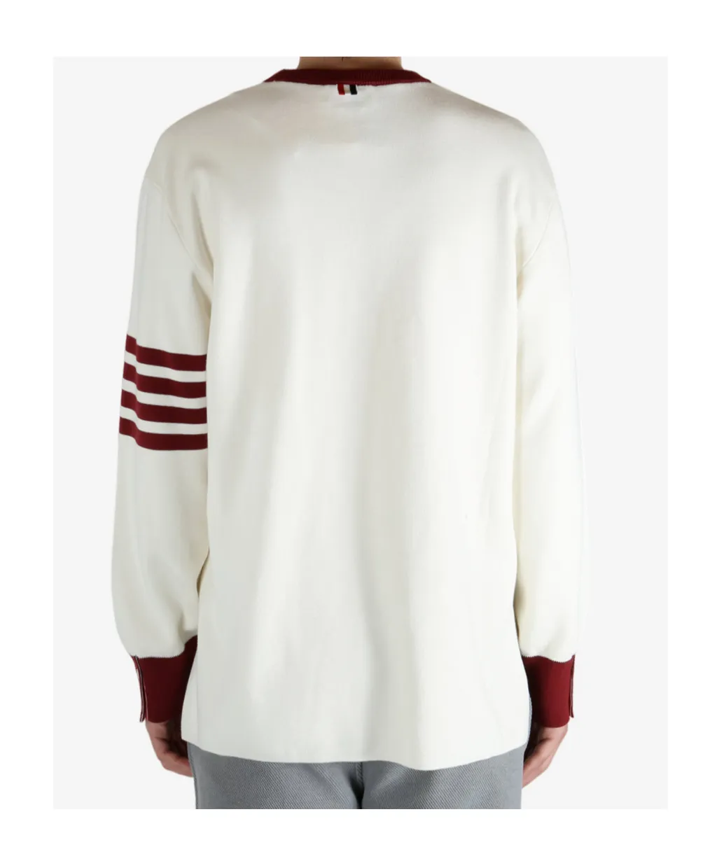 Four-Stripe Crew-Neck Sweater
