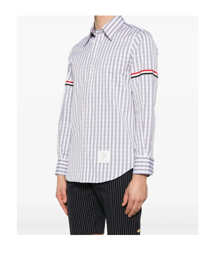 Gingham Shirt With Tricolor Armbands