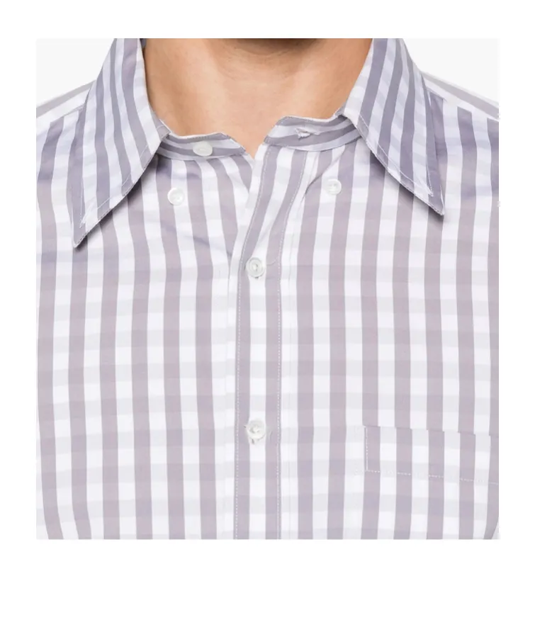 Gingham Shirt With Tricolor Armbands