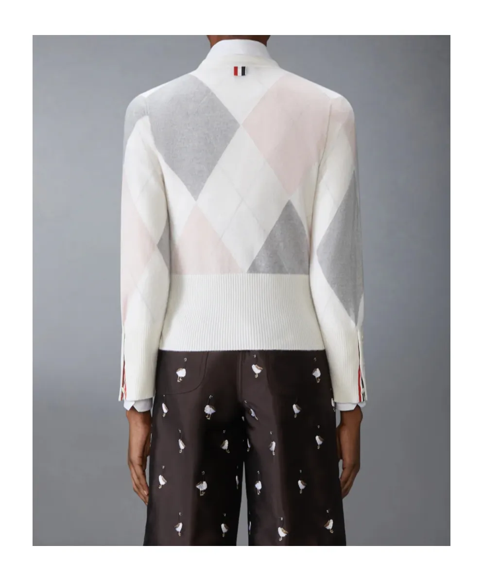 Argyle Intarsia Cashmere Cardigan