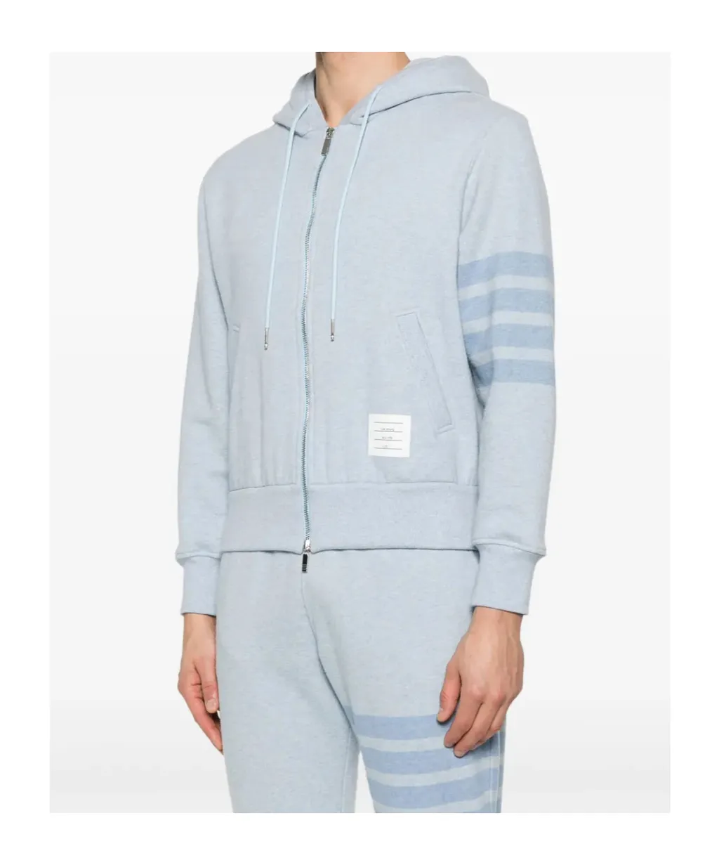 4-Bar Stripe Zipped Hoodie