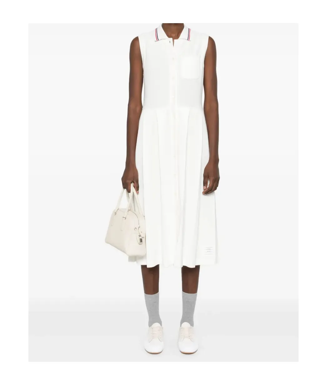 Rwb-Stripe Pleated Midi Dress