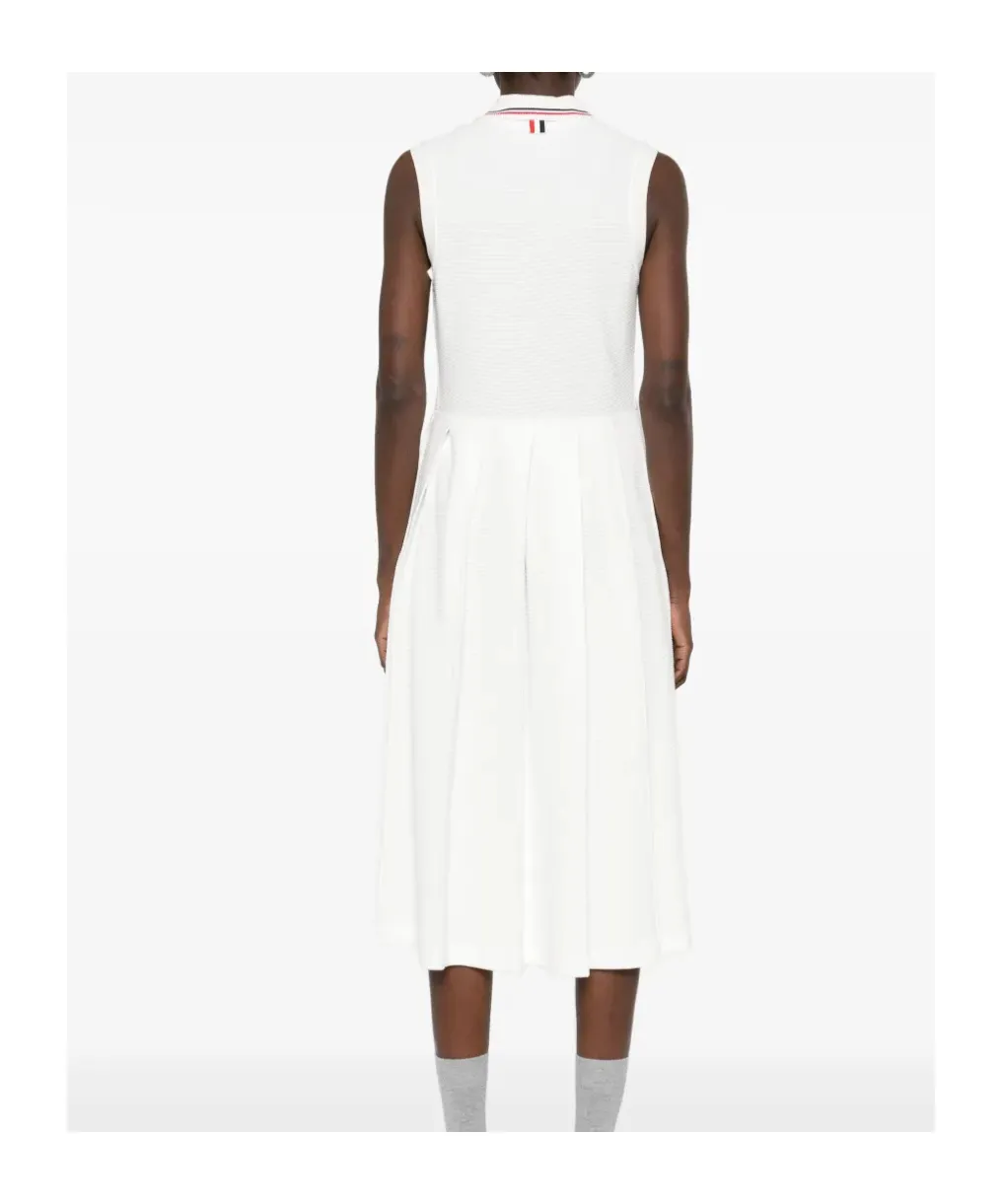 Rwb-Stripe Pleated Midi Dress