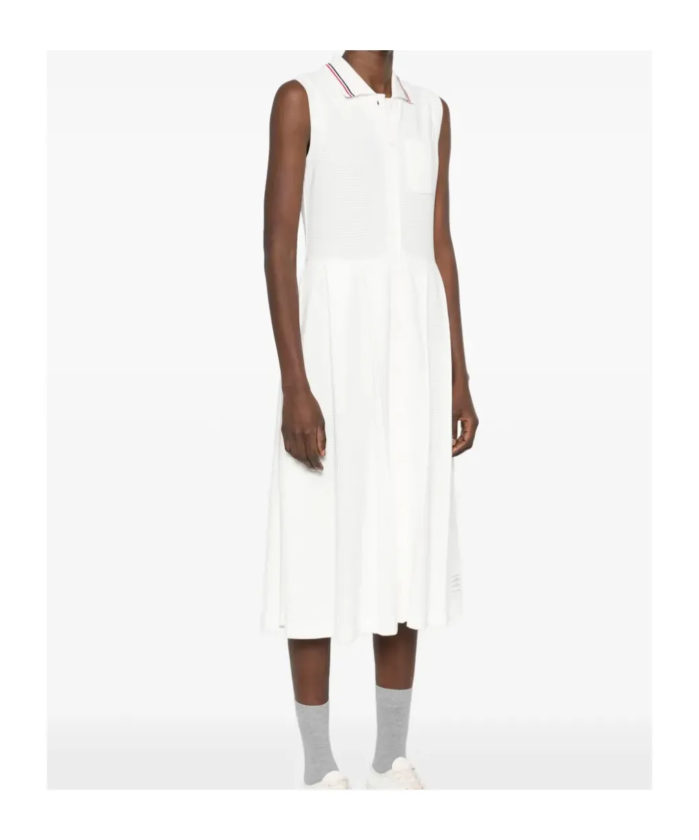 Rwb-Stripe Pleated Midi Dress