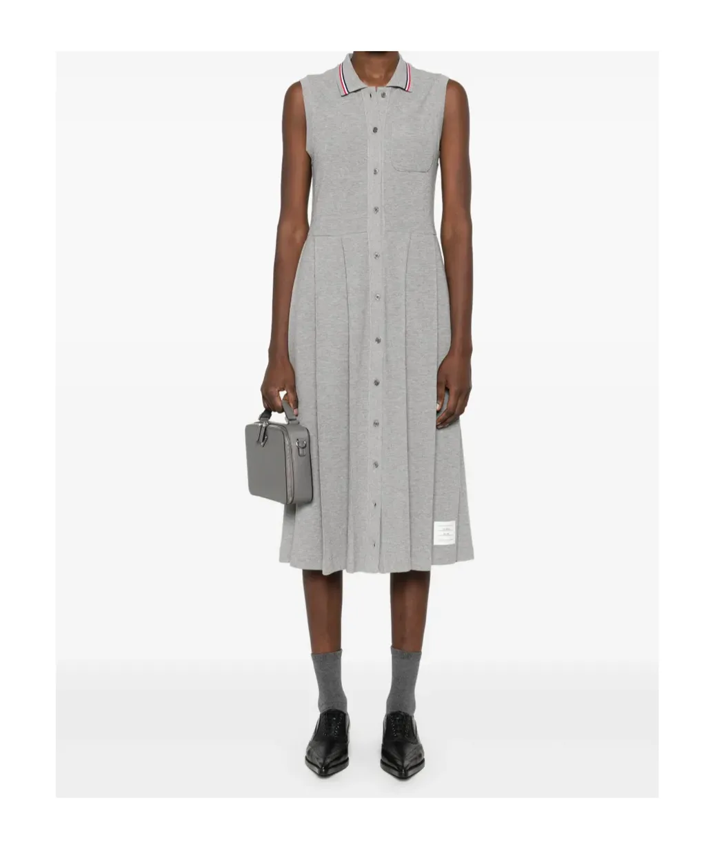 Rwb-Stripe Pleated Midi Dress