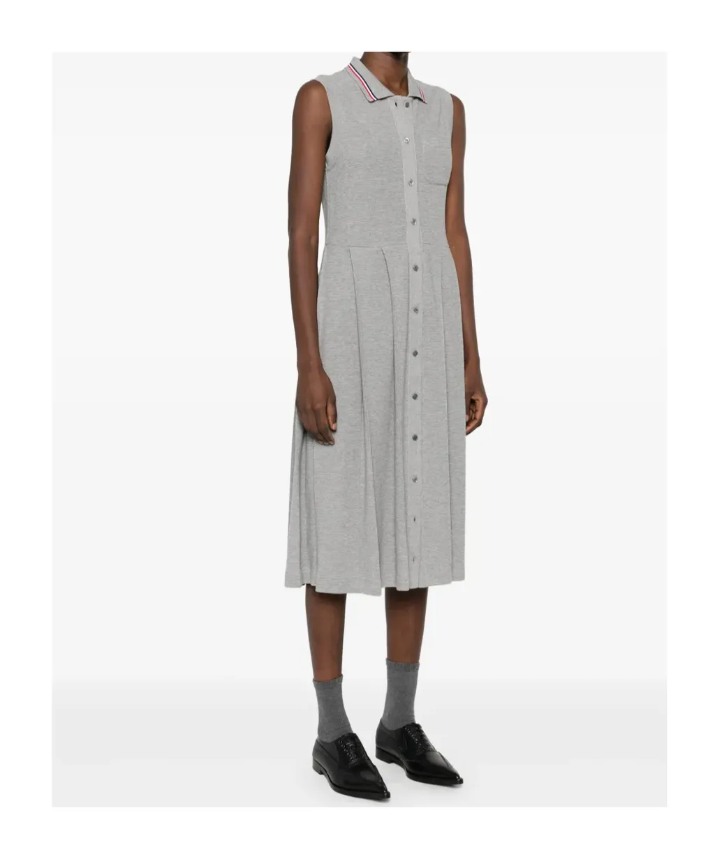 Rwb-Stripe Pleated Midi Dress