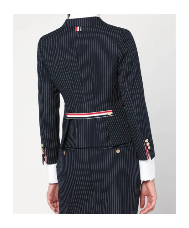 Pinstriped Fitted Jacket