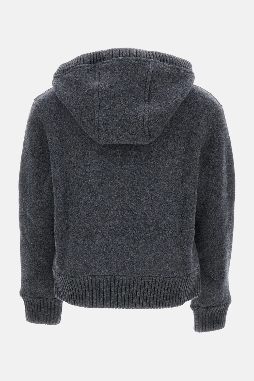 Zip-Up Drawstring Knitted Hoodie