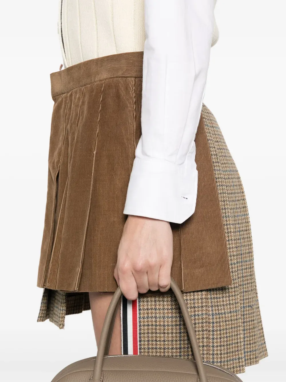 Ginclub Check Cheviot Tweed Mini Skirt