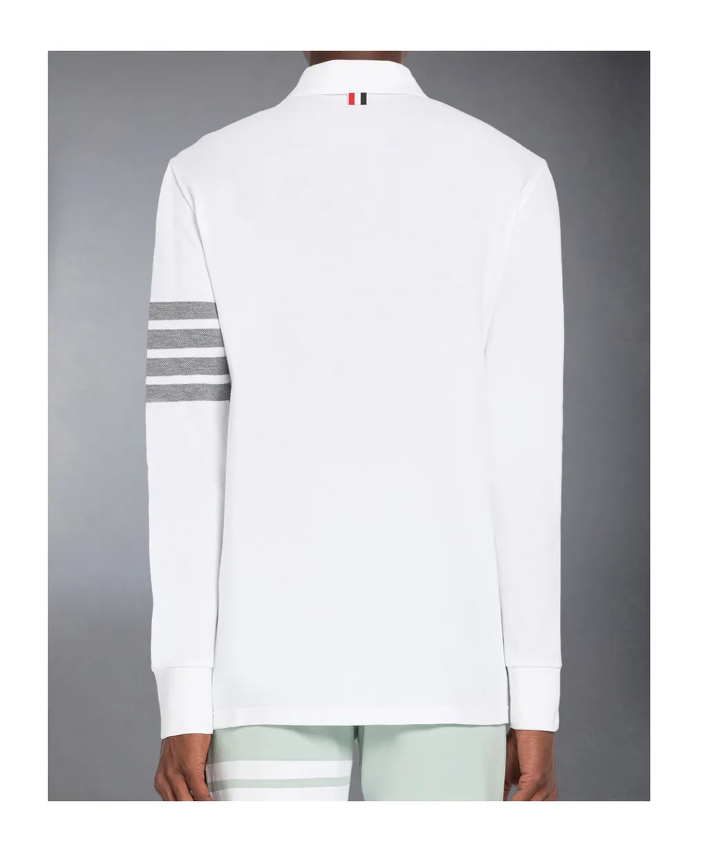 4-Bar Stripe Dog-Embroidered Polo Shirt