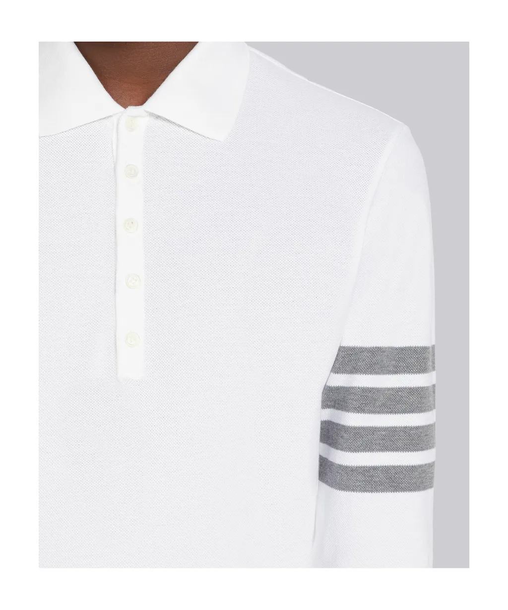 4-Bar Stripe Dog-Embroidered Polo Shirt