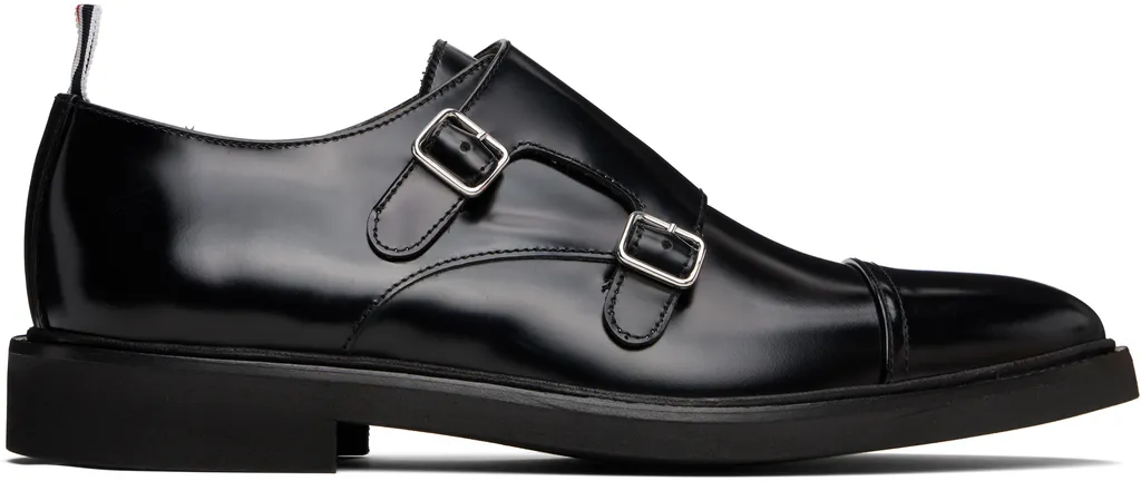 Leather Double Monk Strap Shoes