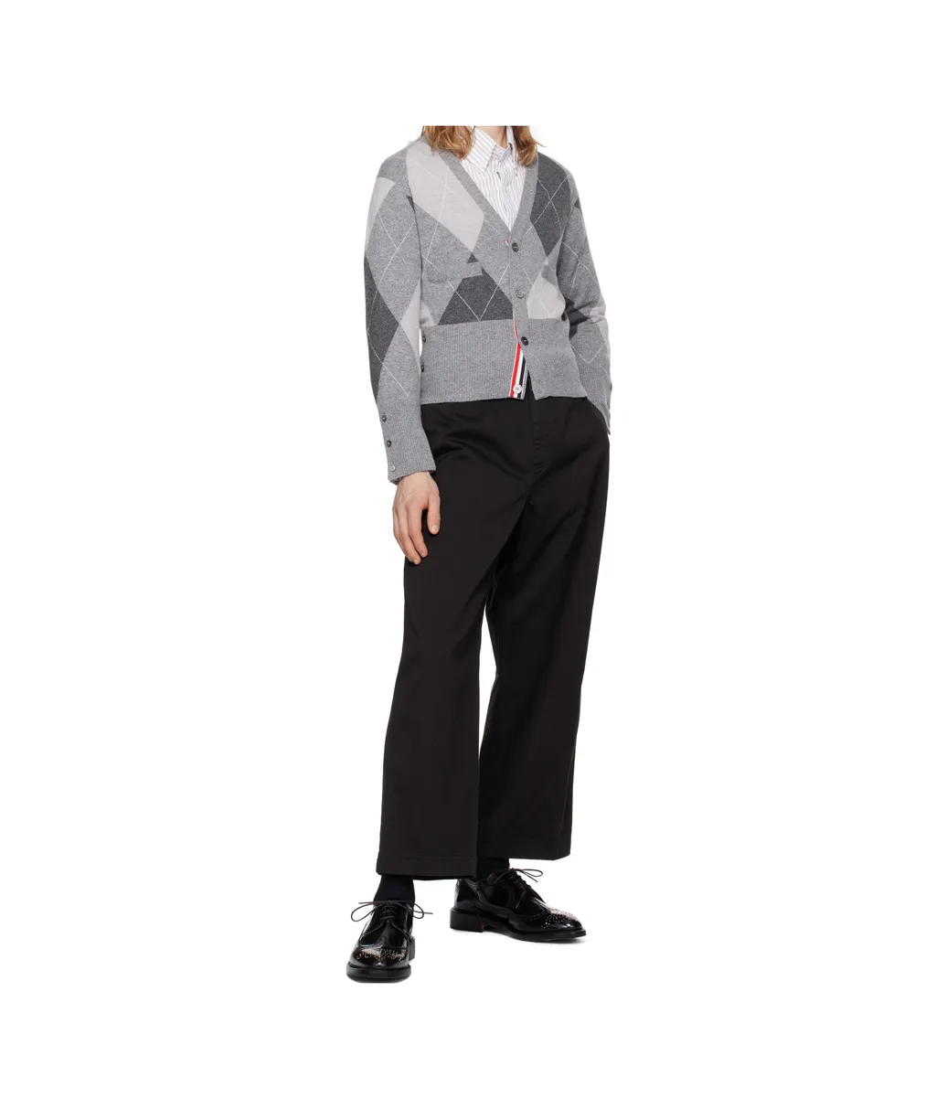 Argyle-Pattern Cashmere Cardigan
